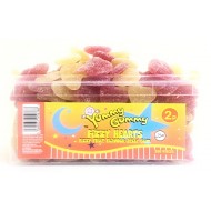 YUMMY GUMMY FIZZY HEARTS JELLY GUM SWEETS (Halal) Full Tubs 